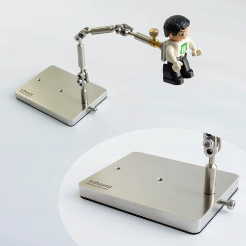 Stainless Steel Stop Motion Rig Arm With Five Flexible Joints For Smooth Animated Shots CNC Machined Armature Support Tool For Hobbyists And Studios Pro Grade Rig Holds Up To 280g with base and figure
