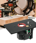 Heavy Duty Adjustable Router Lift System For Router Table Insert And Thick Aluminum Alloy Plate with precise adjustment features.