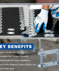 Beefed Up Heavy Duty Bolt Solid Steel Plate Fasteners Pack Pre Assembled Bottom Plates For Conveyor Belt Repair Kit usage image