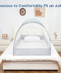 Instant Pop Up Mosquito Tent For Bed And Bunk Bed Sleeping Pad Fully Enclosed Foldable Bug Net Installed on Bed