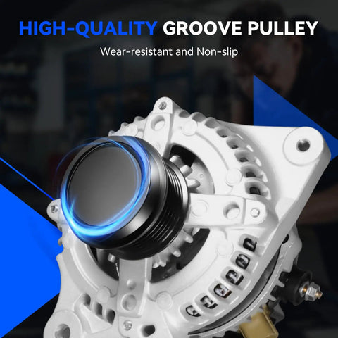 Corolla 1.8L Alternator Replacement 100 Amp 12V 6 Groove Clutch Pulley front view, wear-resistant and non-slip design