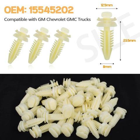 120 Pc Gm Door Panel Clips Kit For Chevy Buick Gmc Truck Suv Trim Retainer Fasteners rock solid nylon push pins set with measurements.