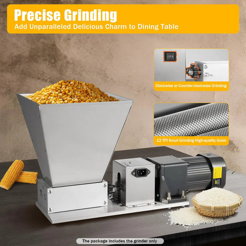 Real Workhorse Electric Grain Grinder With Four Detachable Hoppers, Heavy Duty Countertop Mill for wheat and corn grains.