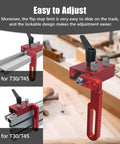 Rock Solid Aluminum T Track Stop Block For Table Saw Push Block Hella Tight Fit T30 T45 T Slot Rail Jig, easy to adjust mechanism