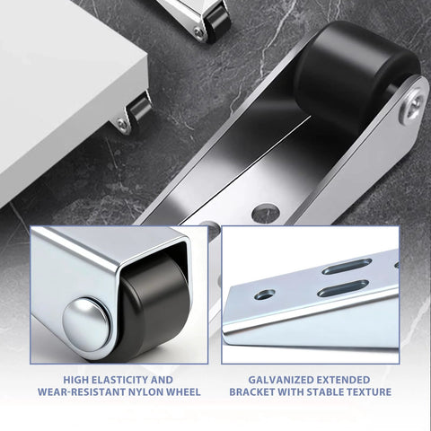 4 Pack Door Droop Support Wheels Set For Sliding Doors Cabinets And Furniture Stability Stainless Steel And Nylon Bottom Track Pulleys