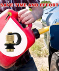 Person refueling car with gas can featuring Six Pack Universal Gas Can Vent Caps Replacement Vent Plugs For Faster Flow Leak Proof Sealing Ethanol Resistant Rubber With Brass Coated Housing Rustproof Durable Gas Can Accessories