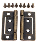 Antique Bronze Decorative Hinges For Jewelry Box And Small Cabinet 50x24mm with screws laid flat