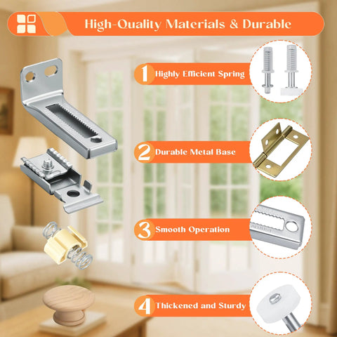Bifold Closet Door Track Replacement Kit with pivots, guide wheel, brackets, for 48 inch system in bedroom or laundry room