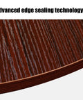 Close-up of the edge of the Rotating Lazy Susan For Dining Table Wooden Serving Turntable with Quiet Bearings, showcasing advanced sealing technology.