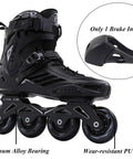 Unisex Inline Skates For Adults And Youth, Black Comfort Rollerblades with Aluminum Alloy Bearing and Wear-resistant PU Wheel
