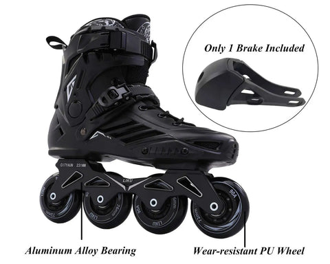 Unisex Inline Skates For Adults And Youth, Black Comfort Rollerblades with Aluminum Alloy Bearing and Wear-resistant PU Wheel
