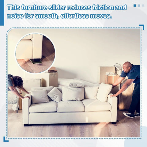 Smooth As Butter Heavy Duty Furniture Sliders Reusable Floor Protectors For Carpet Or Hardwood under sofa, reducing friction while moving.