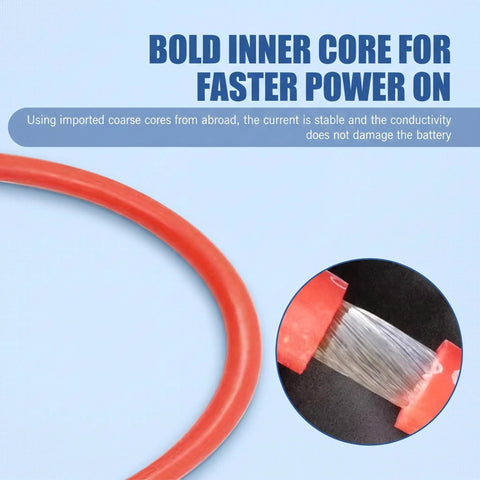Heavy Duty Car Emergency Battery Jump Cable With EC5 Connector showing bold inner core for stable power and conductivity.