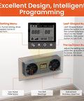 Crawlspace Ventilation Fan With Humidistat And Temperature Controller, 240 CFM Wall Mount Exhaust with control panel displayed.