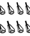 8 Piece Fishing Rod Tip Repair Kit With Stainless Steel Frame And Wear Resistant Ceramic Rings For Quick Fixes And Long Lasting Durability Includes Sizes 1.8x6 2.0x6 2.2x6 1.8x8 2.0x8 2.2x8 2.4x8 2.6x8, 8 black rod tip guides