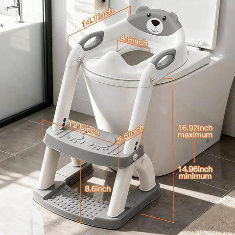 Toddler Potty Training Seat And Step Stool Combo 2 In 1 Foldable Bathroom Chair With Anti Slip Grip Easy Peasy Setup That Grows With Your Kiddo For Quick Hygiene Routines