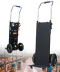 Super Lightweight Electric Stair Climbing Dolly With Mighty 1500W Motor And Massive 880 Lb Load Capacity in a warehouse setting