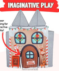 Santas Workshop Play Panel For Children Foam Sofa And Kids Couch with Santa's workshop design and door opening.