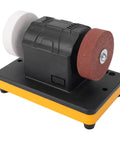 Rugged Cordless Mini Bench Grinder With Three Inch Variable Speed Wheel Battery Powered Portable Sharpener for Sharpening and Deburring.