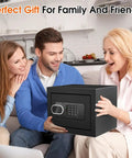 1.3 Cu Ft Small Fire Safe Box For Home With Electronic Keypad And Spare Keys Water And Fireproof Safe With 3 Removable Shelves