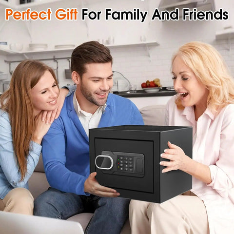 1.3 Cu Ft Small Fire Safe Box For Home With Electronic Keypad And Spare Keys Water And Fireproof Safe With 3 Removable Shelves