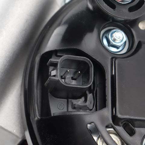 Close-up of plug connector on 12V 160A Alternator With Six Groove Pulley Replacement for 2015 2017 Chrysler 200 and 2014 2022 Jeep Cherokee