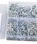 Mushroom Head Blind Rivets Kit 500 Pcs Pop Rivets Assortment M3.2 M4 M5 For Quick Tooling With Manual Or Pneumatic Rivet Gun Tough Vibration Resistant Fastening Set in organizer box