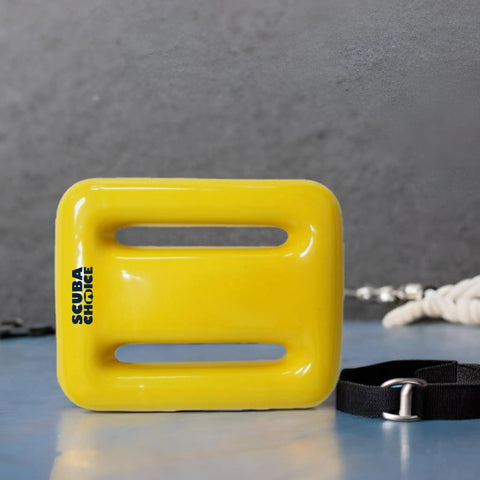 Vinyl Coated Diving Weights Pro Grade 2.3 Lb yellow weight fits 2 inch webbing belt for buoyancy and stability in diving