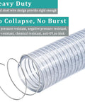 Flexible Wire Reinforced PVC Hose 1.5 Inch ID 25ft Clear Tubing with Spiral Steel Reinforcement Detail