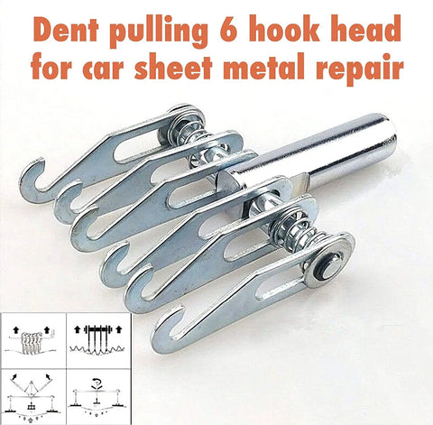 800VA Stud Welder And Dent Puller Kit With Slide Hammer for auto body repair showing 6 hook head for sheet metal