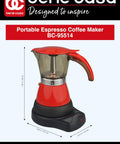 Red Electric Espresso Maker For 1 To 3 Cups With Transparent Carafe Auto Shut Off Clear Brew Preview Easy One Touch Espresso Ideal For Quick Mornings No Fuss Morning Boost For Busy Homes And Small Kitchens
