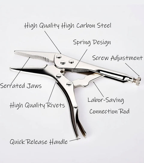 Needle Nose Vice Grips 9 Inch Locking Pliers With Spring Loaded One Handed Operation Anti Rust Built Tough From High Carbon Steel.