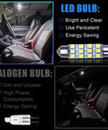 Comparison of car interior lighting with Car LED Bulb Kit 24 Pack For Interior Dome Map Lights Trunk And License Plate, showing clear LEDs
