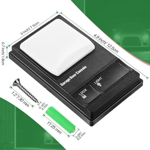 Upgraded Wall Mount Garage Door Opener Keypad With Lighting Control Wired Replacement Panel Compatible With LiftMaster Chamberlain Craftsman Openers Post 1995 Supports Green Red Purple Learn Buttons