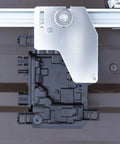 Top Shelf Micro Inverter With Standard Mc4 Connectors designed for 320 To 540 Watt Solar Panels, mounted view with silver bracket.