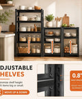 Three Tier Kitchen Storage Rack For Pots And Pans with adjustable metal shelves and cookware, rust resistant, in kitchen setting