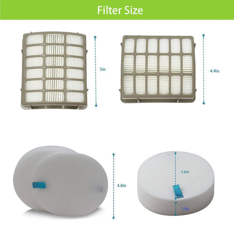 Replacement Filter Kit For Shark Navigator Upright DLX And Rotator Series NV60 NV70 NV71 NV80 NV90 NV95 NVC80C filter sizes