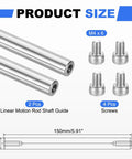 Two Pack Linear Motion Rod Guides 8mm By 150mm Drop In Ready Chrome End Hardened Hollow Steel Shafts With 4mm Inner Hole And M4 Screws