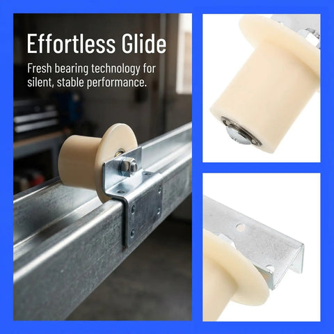 Top Shelf Garage Door Track Roller Wheel Pair With Heavy Duty Bearing Pulley And Wide Slot Channel Guide For B uttery Smooth Sliding Action And Zero Headache Installation Upgrade Your Garage Setup