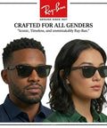 Models wearing square shape non polarized sunglasses with G15 green lens for men and women includes official eyewear kit.