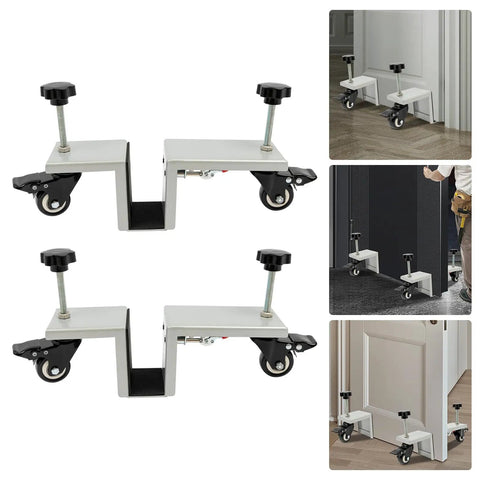 Heavy Hitter Door Dolly Cart 2 Pack 1000 Lb Capacity Steel Frame With 360 Swivel Brakes for easy panel moves.