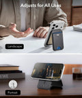 MagSafe Wallet With Find My For iPhone 17e 17 16 15 14 13 12 Series 5 Card Holder RFID Blocking Adjustable Stand in use, black