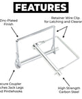 Features of Ten Pack 2.75 Inch By 0.25 Inch Trailer Pins with zinc-plated finish, retainer wire clip, high strength carbon steel