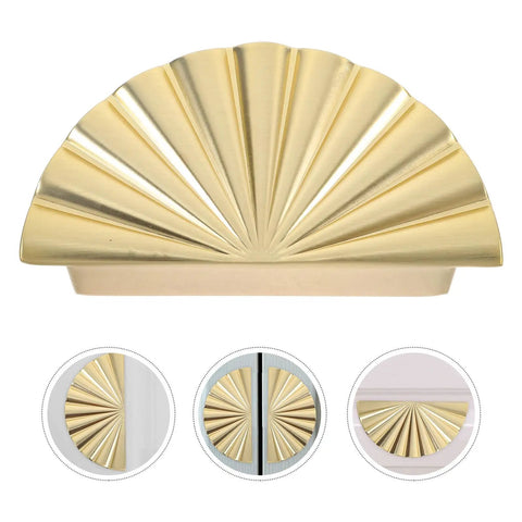 Semi Circle Cabinet Handles Set, Antique Brushed Gold Pulls for Kitchen Drawers, Closet Doors, and Bathroom Cabinets, Easy No Tool Install
