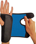 Right Hand Carpal Tunnel Wrist Brace For Men And Women Adjustable Wrist Splint with blue and black fabric design