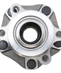 Two Piece Front Wheel Bearing And Hub Assembly Set For Driver And Passenger Sides Bolt On Easy Install Direct Fit Compatible With 2015 2018 Chevrolet City Express 2013 2019 Nissan NV200 2013 2019 Sentra And 2013 2017 Leaf, front view