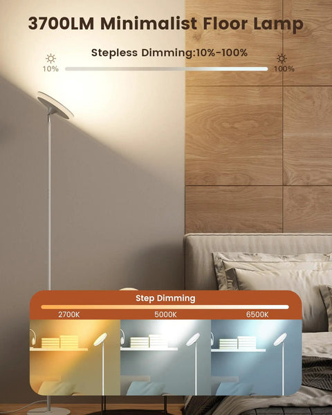 RGB Floor Lamp With Remote And Touch Control Dimmable 2700K To 6500K Torchiere Tall Standing Lamp in living room