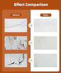 Before and after comparison of wall repaired using Two Pack Wall Patch Repair Kit For Quick Hole And Crack Fix, Complete Drywall Repair Paste Set With 100g Each.