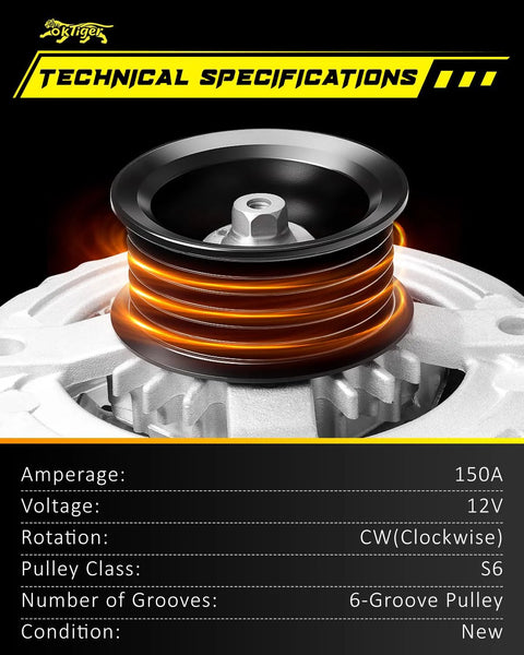 Upgraded 150Amp Alternator For Hyundai Sonata 2015 2016 2017 2018 2019 2.0L 2.4L Santa Fe 2019 2020 Santa Fe Sport 2017 2018