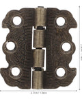 20 Pack Mini Butterfly Hinges in Vintage Bronze, 90 Degree Folding Hardware with Engraved Pattern for Jewelry Boxes, Cabinets, Drawers